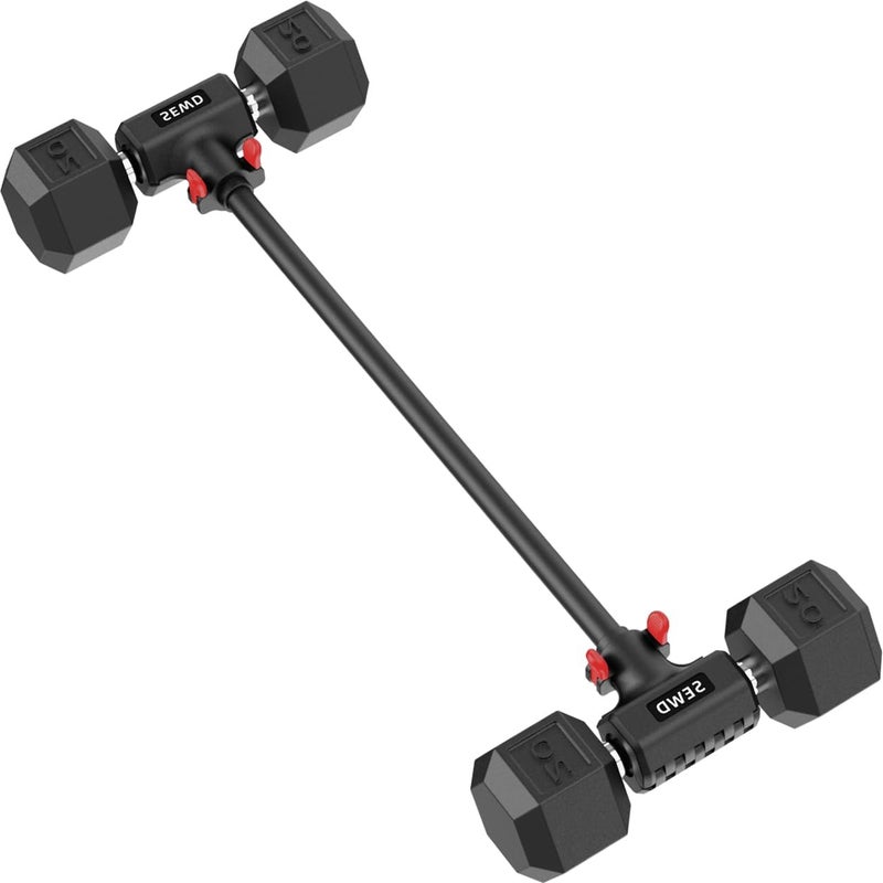 SEWD Dumbbell Converter by – Turn Dumbbells into Barbell Set – Adjustable Weights & Up to 220LB Capacity Barbell for Home Gym Full Body Workouts – Red - Image 1